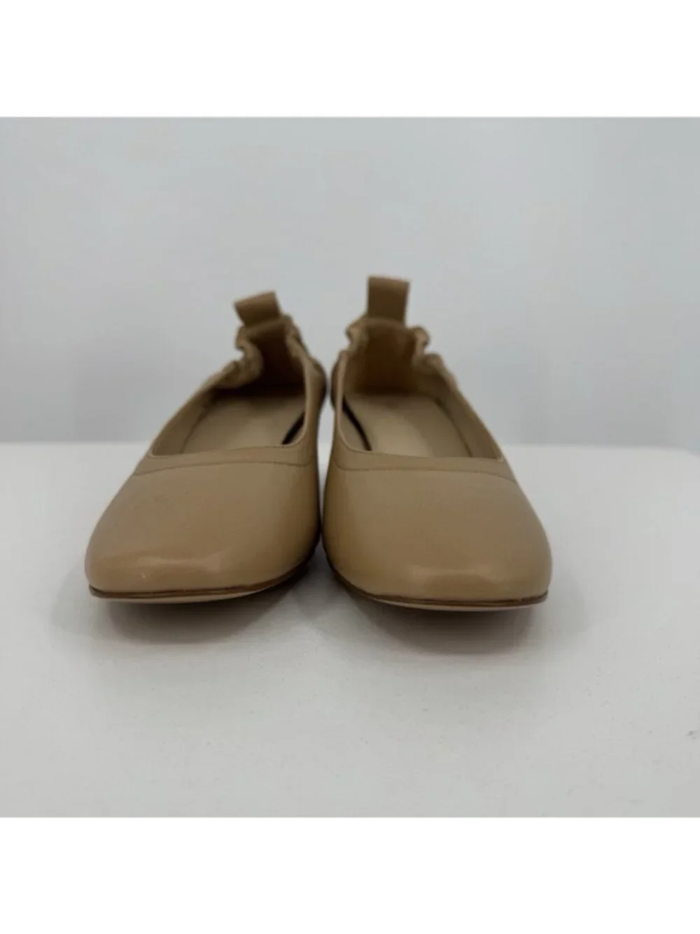 Everlane Italian Leather Day Heel Light Taupe 6 Women's Elastic Back Comfort